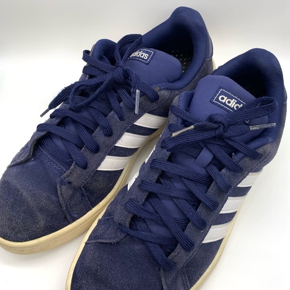adidas Shoes | Adidas Grand Court Blue Suede Sneakers Shoes 95 | Poshmark